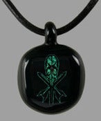 Image of GAS MASK LOGO DICHROIC GLASS PENDANT