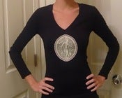 Image of Romantic Pansy Black T-Shirt