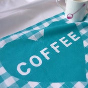 Image of Coffee Heart tea towel - turquoise