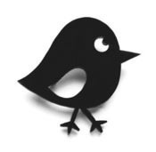 Image of Black Chirpy Bird Brooch