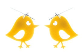 Image of Chirpy Yellow Bird Earrings