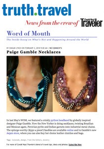 Image of Conde Nast Traveler Word Of Mouth February 2010