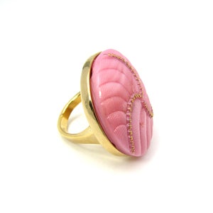 Image of Miss Muffet Milk Glass Cocktail Ring