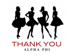Image of Alpha Phi Dresses Thank You Note Cards