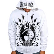Image of White ATD Zipup Hoodie