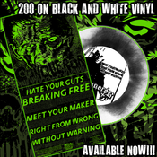 Image of CONQUEROR 5 SONG 7 INCH WITH FRANKENSTEIN COVER / BLACK AND WHITE VINYL