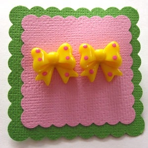 Image of Yellow Bow Earrings
