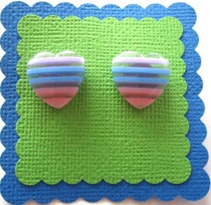 Image of Sweetheart Earrings - Purple Rainbow