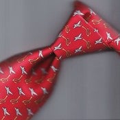 Image of HERMES SILVER RED GOLD BB BREITLING TIE 5021 EA NEW NIB