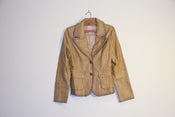 Image of Faux Leather Brass Buttons Blazer