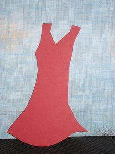 Image of Red Dress Shape Card