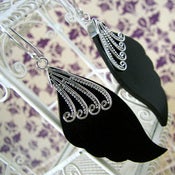 Image of wood wings earrings