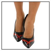 Image of Red & Black Latex Stilettos (D162/G)