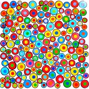 Image of Confetti on White No1 - Original Painting on Wood
