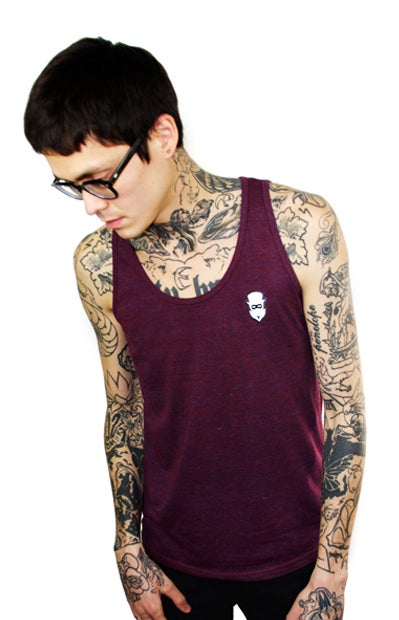 Image of Embroidered Tank Top (Heather maroon) (Mens)