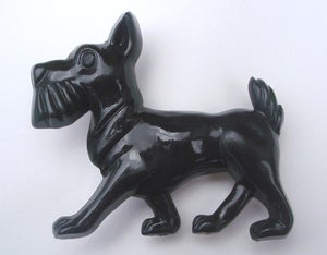 Image of Scottie Dog Brooch - black or white 