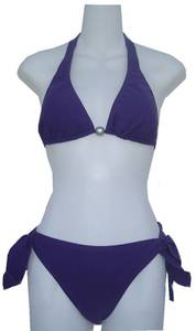Image of Bikini Top and Bottom-Solid Purple