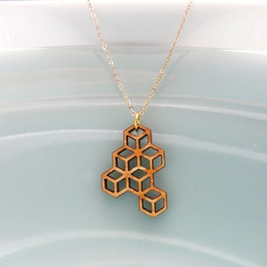 Image of Small Honeycomb Pendant with Chain