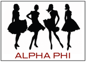 Image of  Alpha Phi Dresses Note Cards or Invites