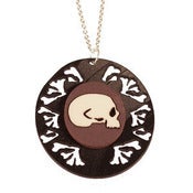 Image of Ltd. Edition Skull Cameo Necklaces made from layered COLOUR vinyl records.