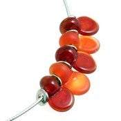 Image of Fiery Droplet Discs 5 lampwork necklace