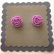 Image of Tiny Flower Earrings - Light Purple