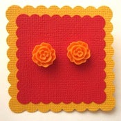 Image of Tiny Flower Earrings - Orange