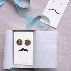 Image of Copper Leather Dot Earrings