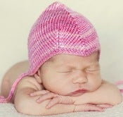 Image of silk pilot cap: PETAL PINK, newborn
