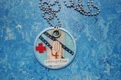Image of Blue Badge of Peregrination tag necklace