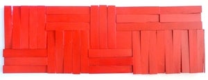 Image of Puzzled in Red No1 - Assemblage Wall Sculpture