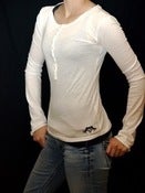 Image of Girl's White Long Sleeve Henley