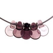 Image of Amethyst Droplet Discs 5 lampwork necklace