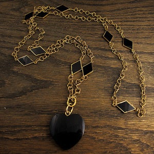 Image of Black Heart Necklace