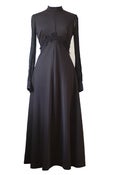 Image of Vintage 1960s Chiffon Sleeve Black Maxi Dress