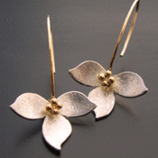 Image of Lotus Earring with 14k Bead center