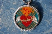 Image of Sacred Winged Heart tag necklace, #2