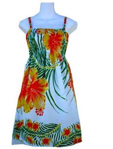 Image of Tropical Summer Dress Orange/Yellow