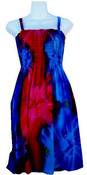 Image of Tropical Summer Dress-Tie Dye Design-Blue
