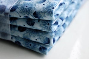 Image of Delft Blue Floral Cloth Napkins