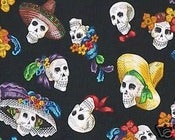 Image of FF Day of the Dead Fabric Catrina Posada Artwork