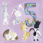 Image of Age 5 Bunnies Birthday Card