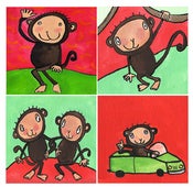 Image of Monkey Business- Children's framed bedroom picture