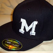 Image of M fitted hat (black w/white)