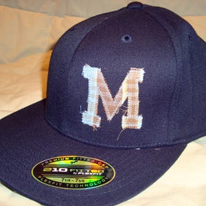 Image of M fitted hat (blue w/ blue)