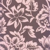 Image of FF Chocolate Brown and Pink Floral Outdoor Fabric