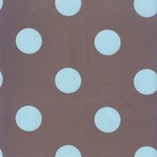 Image of FF Chocolate Brown and Robin Egg Blue Polka Dot Outdoor Fabric