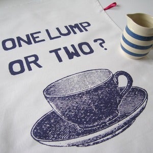Image of One Lump or Two tea towel - plum