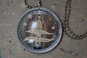 Image of Hail Mary full of grace domed tag necklace on ball chain