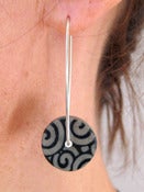 Image of Brown porcelain disc earrings